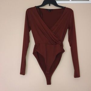 super silky surplice bodysuit